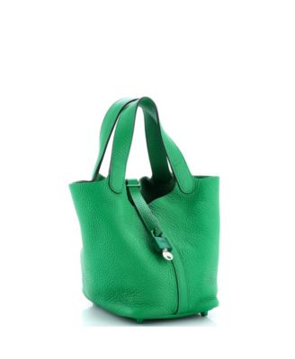 Pre-Owned HERMES PM Monochrome Picotin Lock Bag Clemence