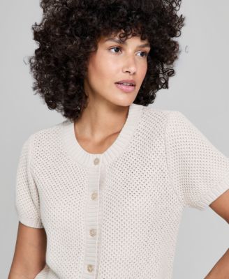 And Now This Women's Crewneck Button-Front Cardigan