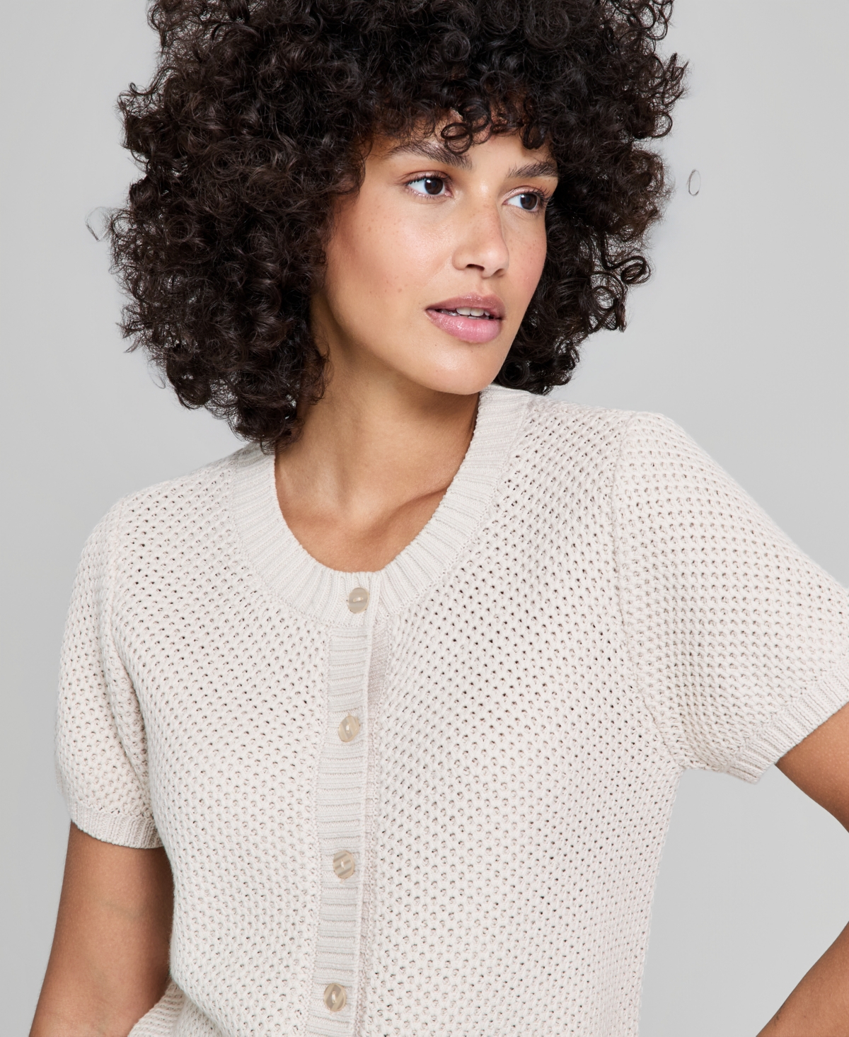 And Now This Women's Crewneck Button-Front Cardigan, Macy's Exclusive