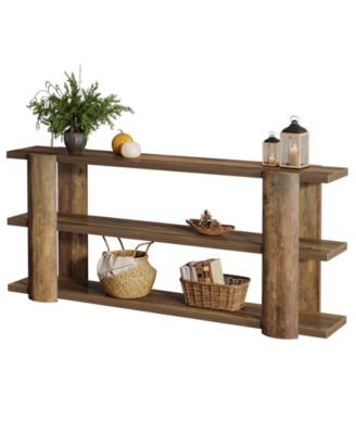 70.87" Extra Long Console Table for Entryway, Narrow Wooden 3-Tier Sofa Table Behind Couch, Farmhouse Entryway Accent Table