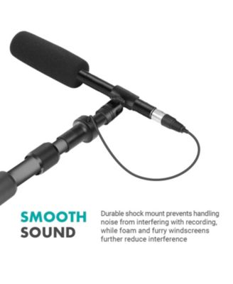 Boom Mic Bundle - Shotgun Microphone with Telescoping Boom Pole and XLR Cable