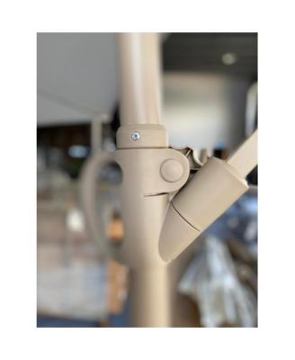 10ft Offset Patio Umbrella Cantilever Hanging Market Umbrella with Easy Tilt and Crank Beige