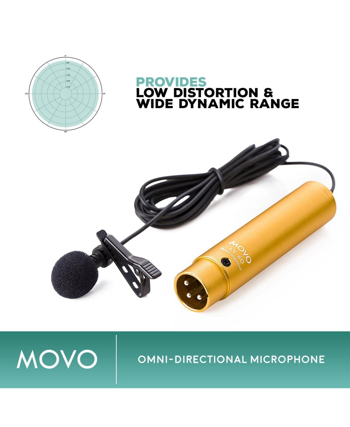 Movo Lv-6 Omnidirectional Xlr Lavalier Mic