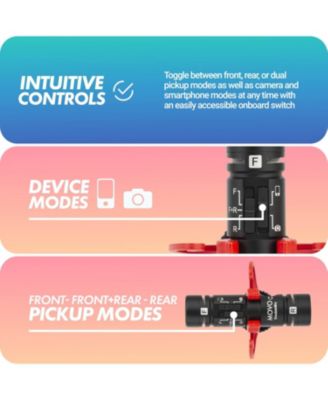 DoubleMic V2 Two-Sided Shotgun Mic for Camera Vlogging - Dual Capsule External Microphone for iPhone, Android, Smartphones and DSLR Camcorders