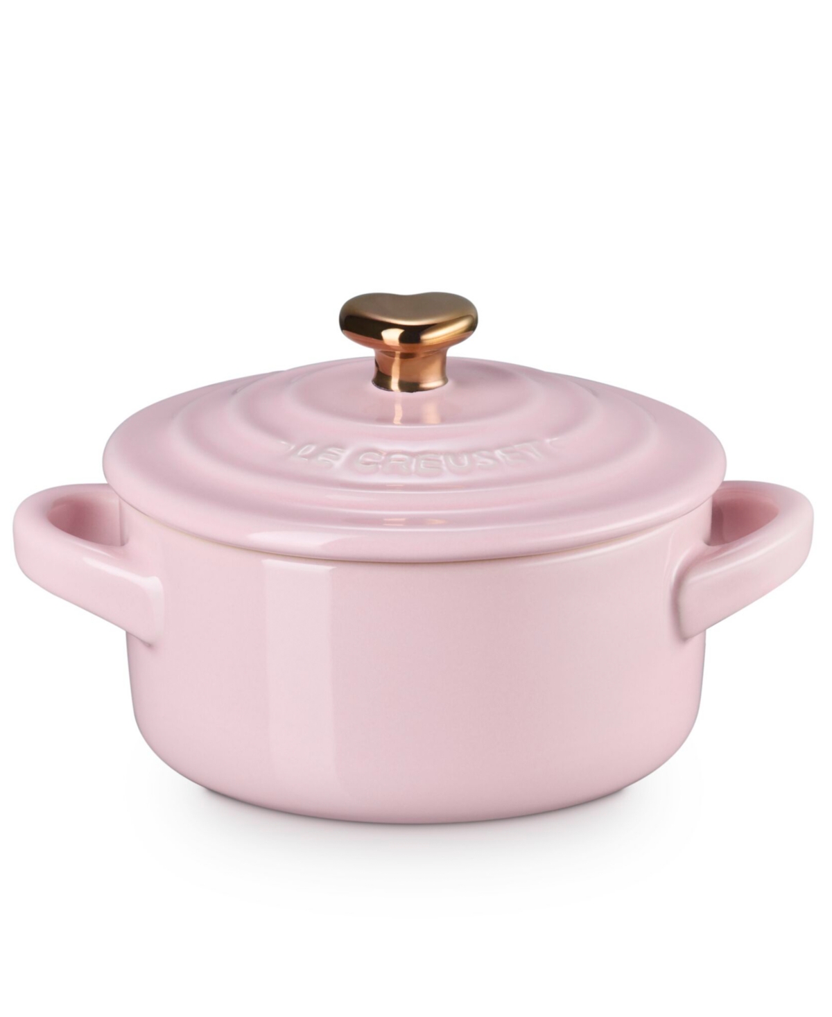 Le Creuset Figural Heart Collection Stoneware Mini Round Cocotte In Pink