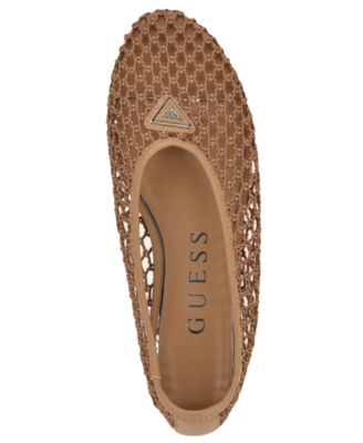 Women's Aylora Triangle Logo Woven Mesh Ballet Flats