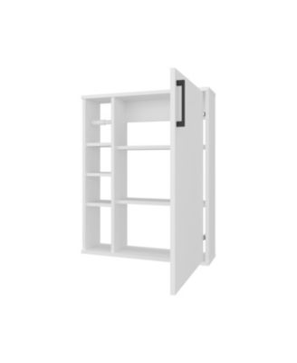 Yoder, Bathroom Cabinet, 4 Open Shelves, 1 Door, White