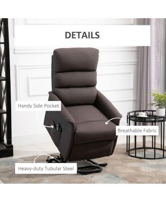Electric Power Lift Recliner Chair for Elderly, Fabric Reclining Chair with Remote Control, Small Space Recliner for Seniors