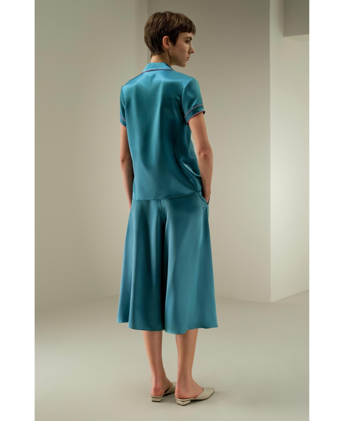 Lilysilk Women's Lsxes Contrast-Trimmed Silk Shirt