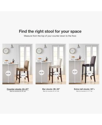 25.5" Swivel Counter Stool with Ladder Back & Cushion Seat, 1-Pack