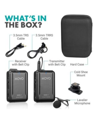 WMX-1 2.4GHz Wireless Lavalier Microphone System Compatible with Cameras and Smartphones