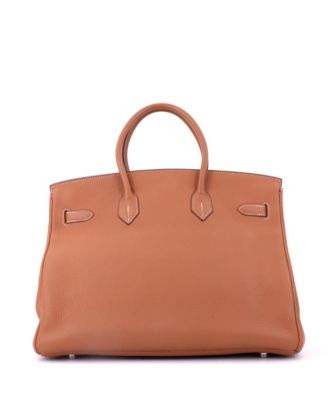 Pre-Owned HERMES Birkin 35 Handbag Brown Togo with Palladium Hardware