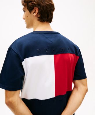 Men's Large Back Flag Graphic with Embroidery T-Shirt