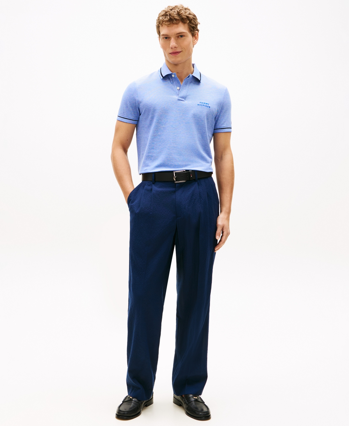 Tommy Hilfiger Men's Regular-Fit Two-Tone Oxford Polo Shirt