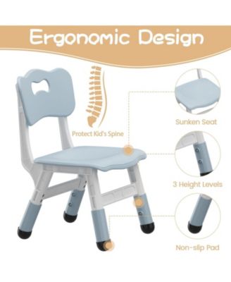 Adjustable Kids Table & 4 Ergonomic Chairs Set, Multi-Activity Graffiti Desktop, Non-Slip, Ages 2-8, Home, Preschool