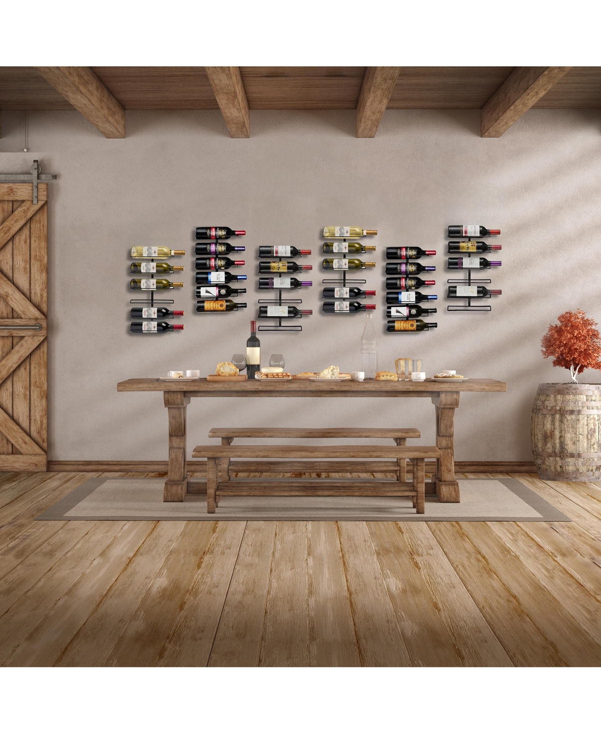 Sorbus 3 Pack Black Metal Wine Rack Bottle Holder - for Home Bar