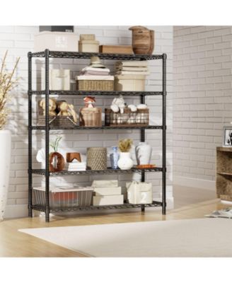 5-Tier 45 in W x 72 in H x 20 in D Height Adjustable Garage Wire Shelving Unit