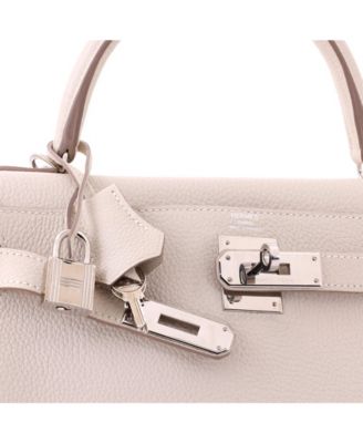 Kelly 28 Handbag Light Togo with Palladium Hardware