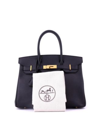 Pre-Owned HERMES Birkin 30 Handbag Black Epsom with Gold Hardware