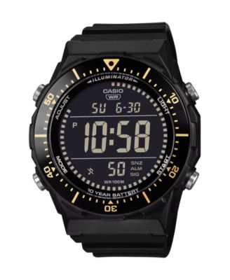 Men's Japanese Quartz Black Resin Watch 47.3mm