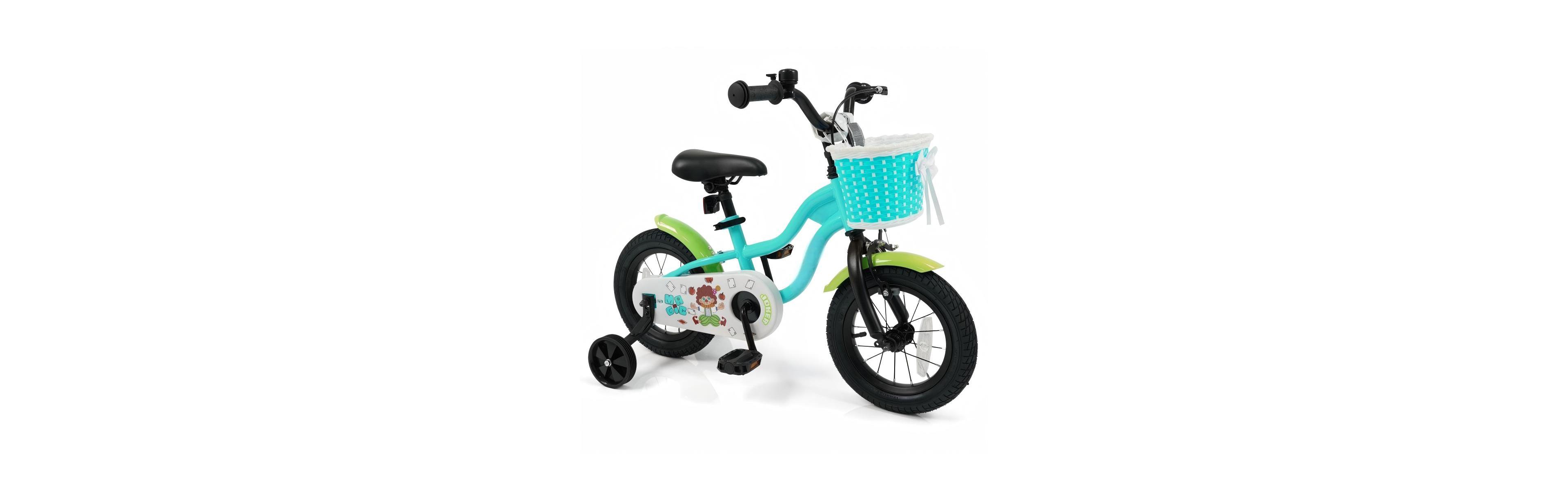 Hongge 12-Inch Steel Bicycle with Training Wheels and Adjustable Seat, Ages 3-7
