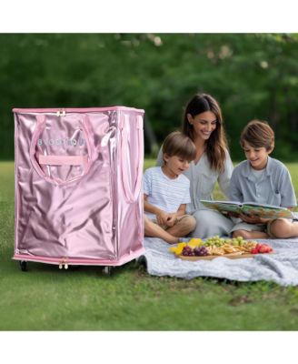 20" Rolling Tote Bag Grocery Bag on Wheels Shopping Trolley BubbleRush