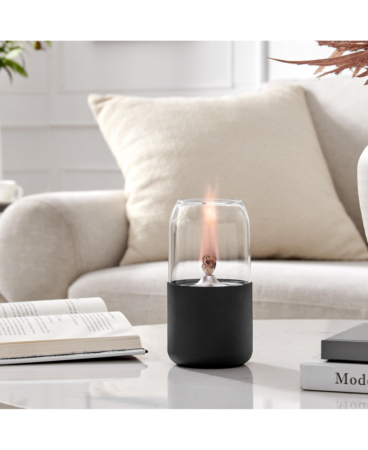 Danya B Ambrose Oil Lamp Style Rope Wick Clean-Burning Tabletop Portable Fire Pit Set of 2