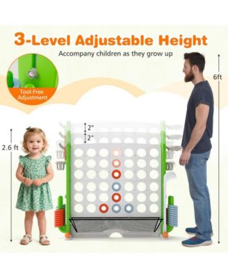 Giant Four Game Activity Set with Adjustable Height and Outdoor Family Play Features