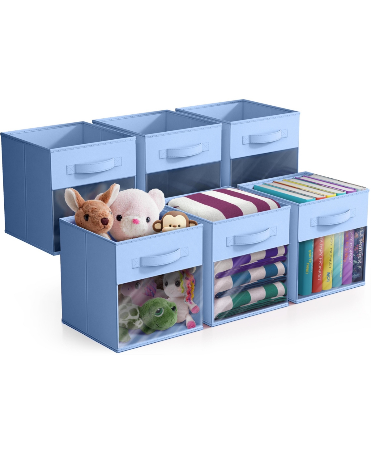 Sorbus 11 Inch Storage Bins with Clear Window