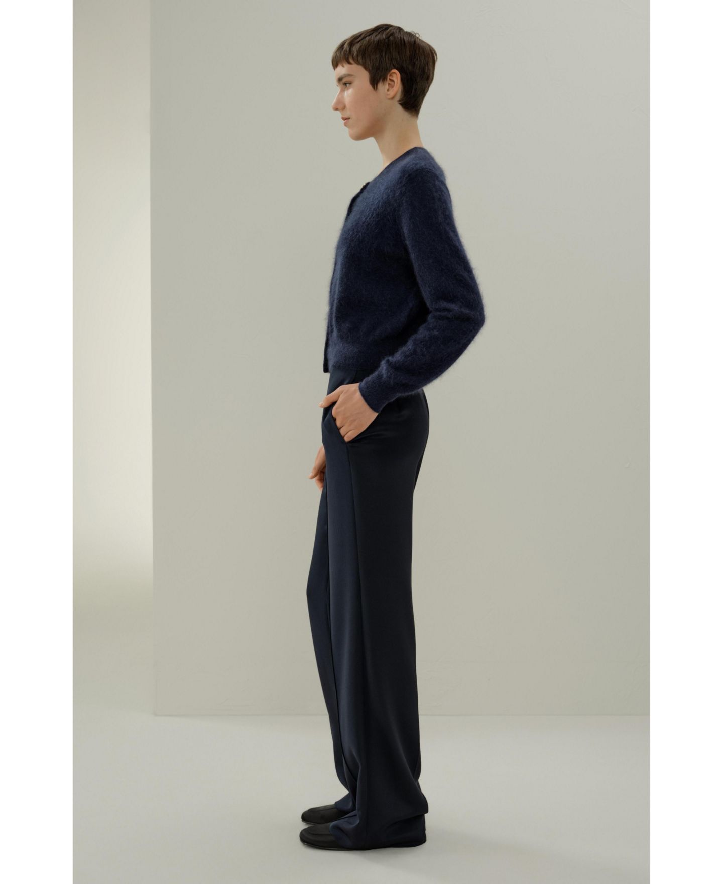 Женский кардиган LILYSILK Ultra-Soft Brushed Cashmere, цвет: Тёмно-синий — фото 2