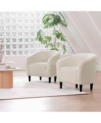 Boucle Club Chair Accent Barrel Chair Arm Chair