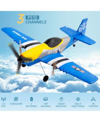 2.4G 3-Channel RC Plane with Auto-Stable 6-Axis & Durable EPP, Includes 2 Batteries