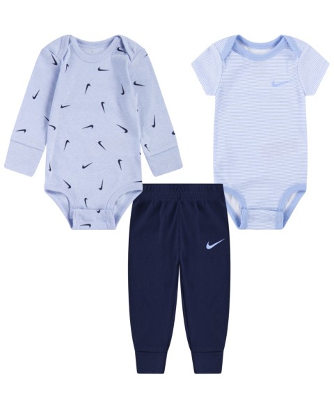 Детские Nike Baby Boys' and Girls' Crewneck Bodysuits and Pants, 3-Piece Set