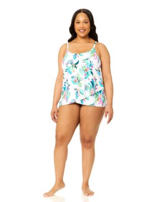 Plus Size Scoop Neck Cape Town Tankini Swimsuit