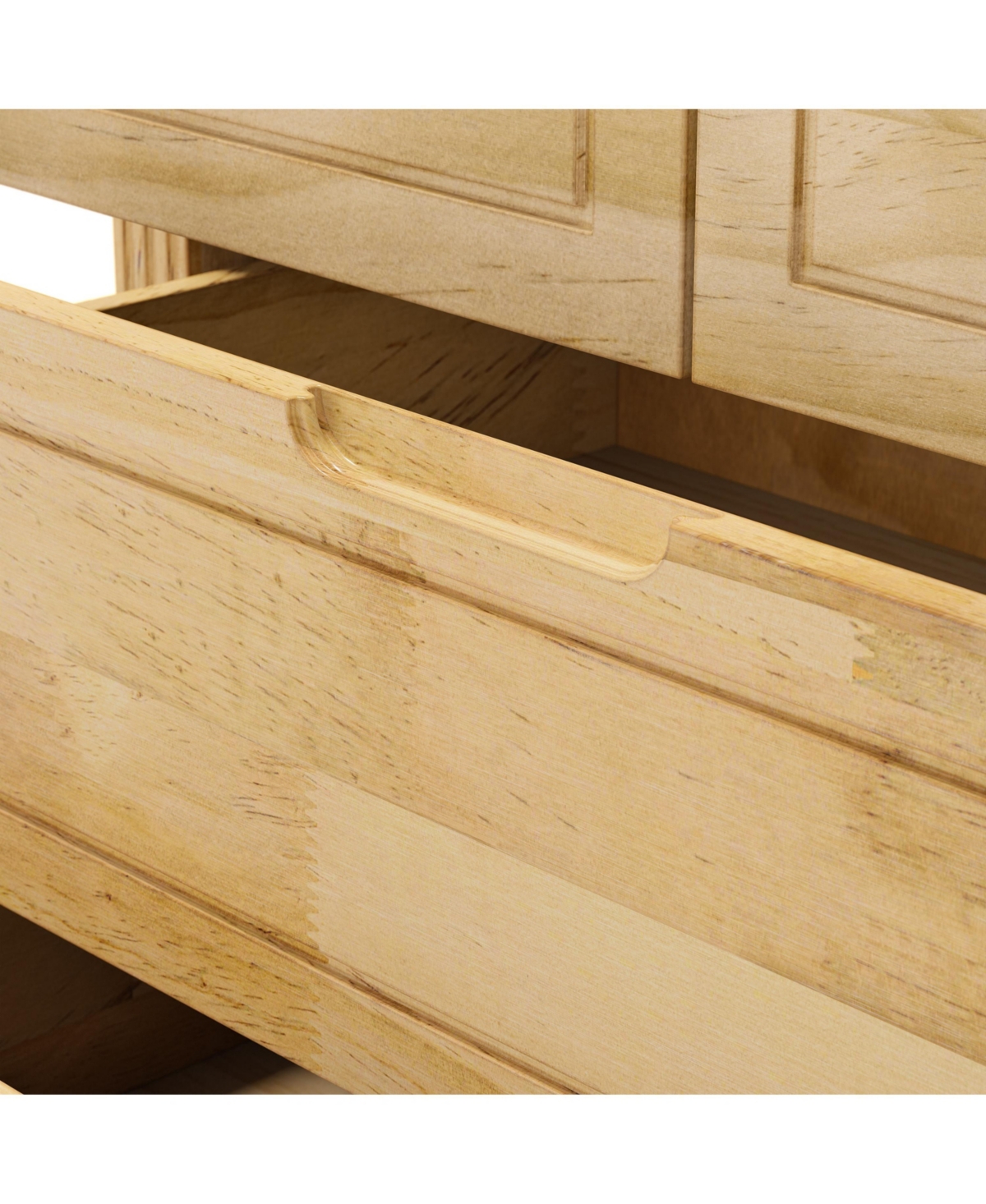 Homsee Solid Wood Changing Table with 10 Drawers and Guardrails,Chest of Drawers