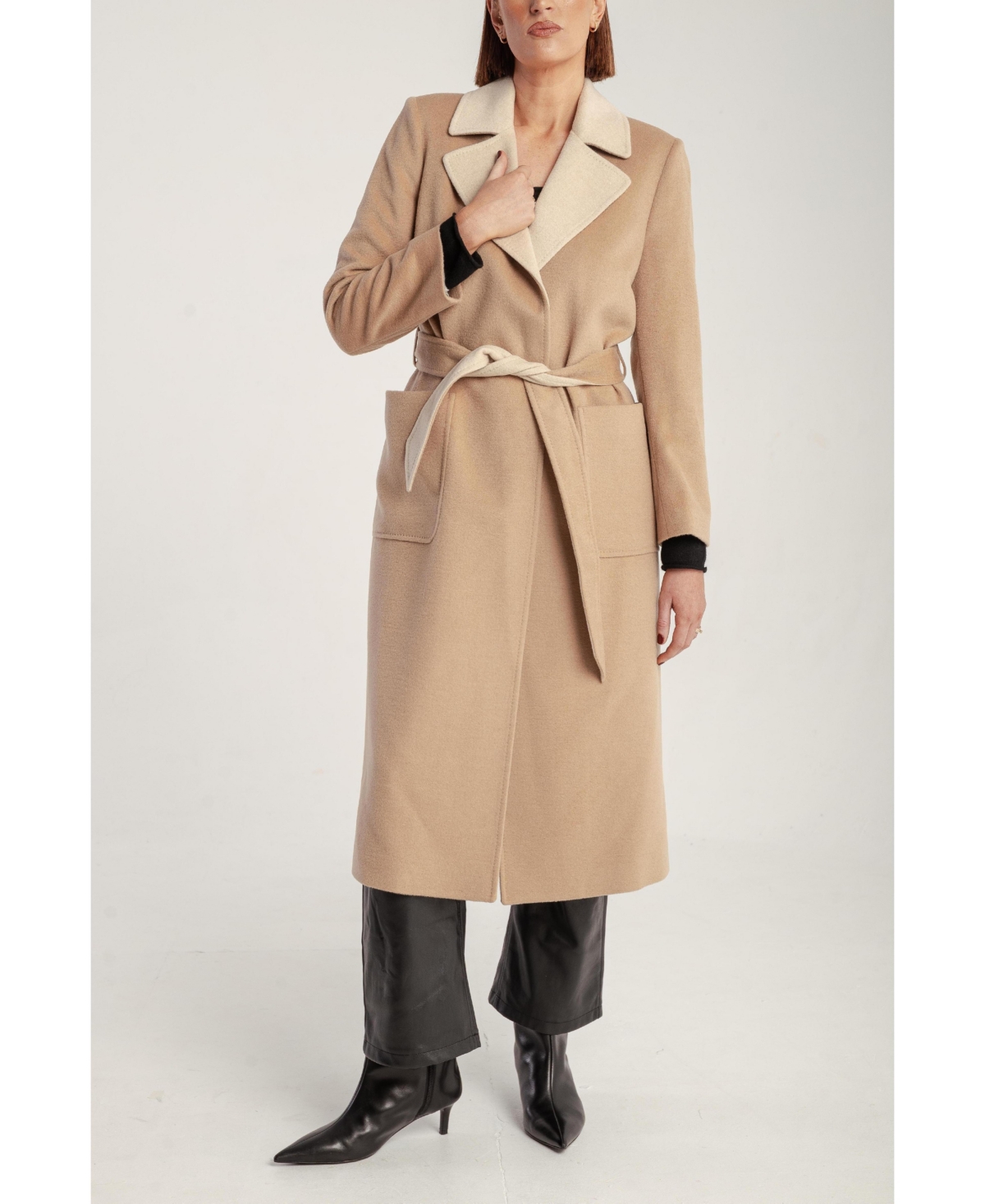 1982 Women's Cashmere Belted Wrap Coat