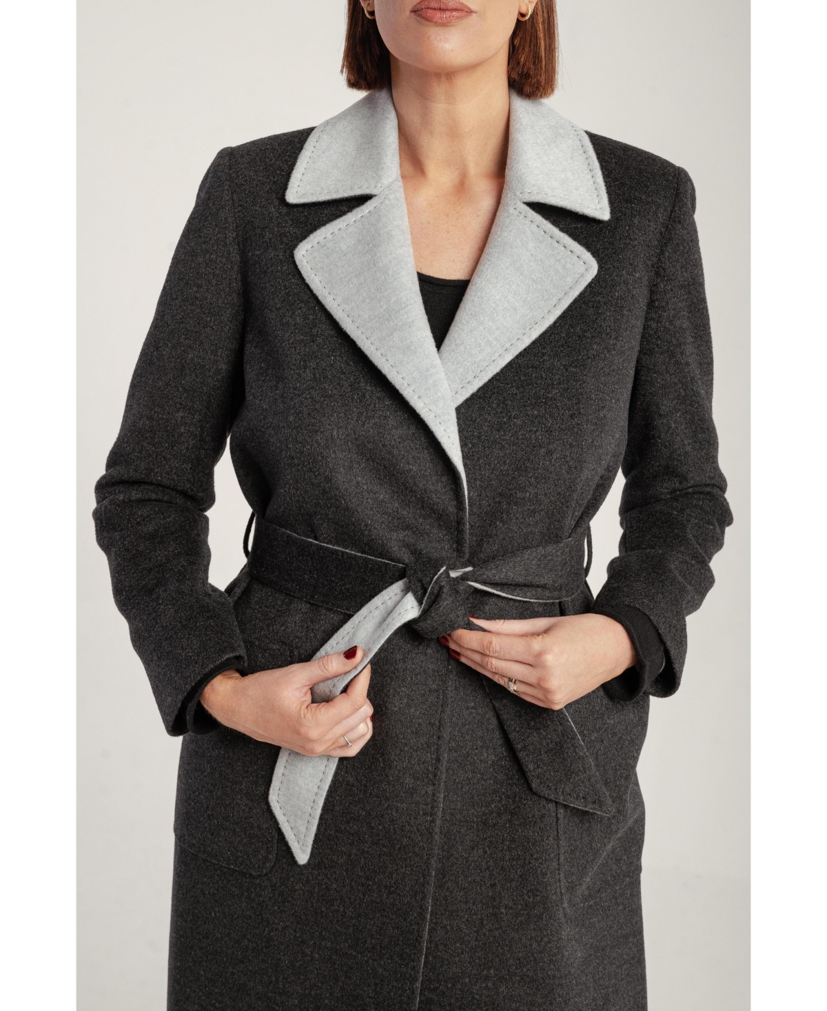 1982 Women's Cashmere Belted Wrap Coat