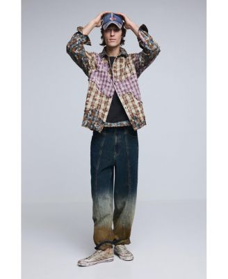 Men's Denim pants with cuffed hem