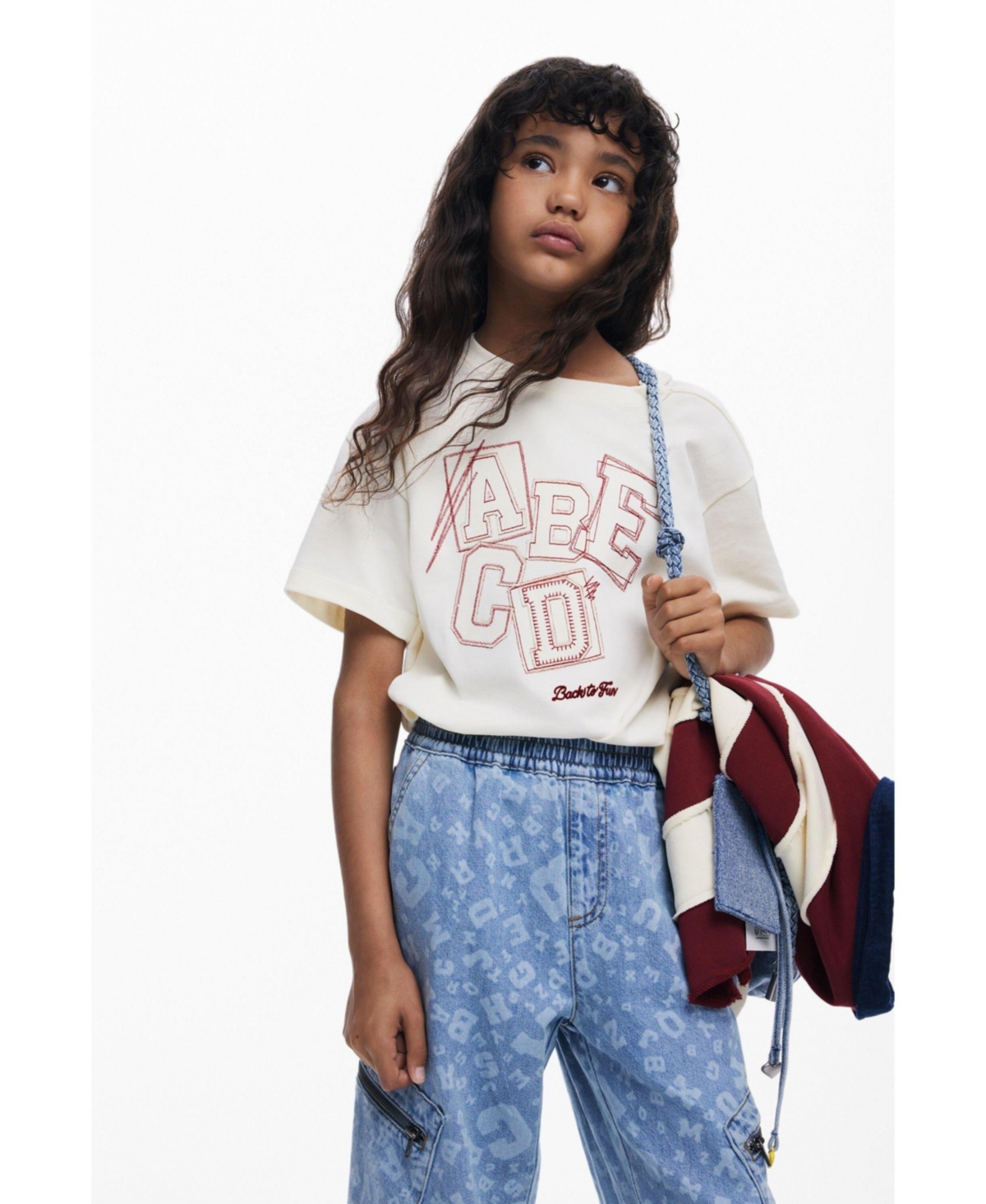 Desigual Girls Girls's Baggy print denim pants