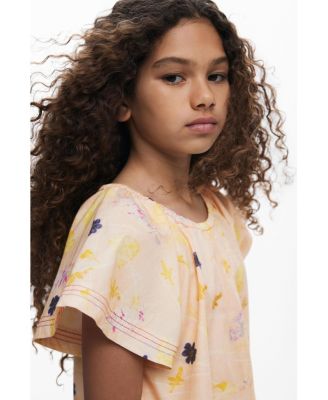 Girls Girls's Short-Sleeved Floral Dress