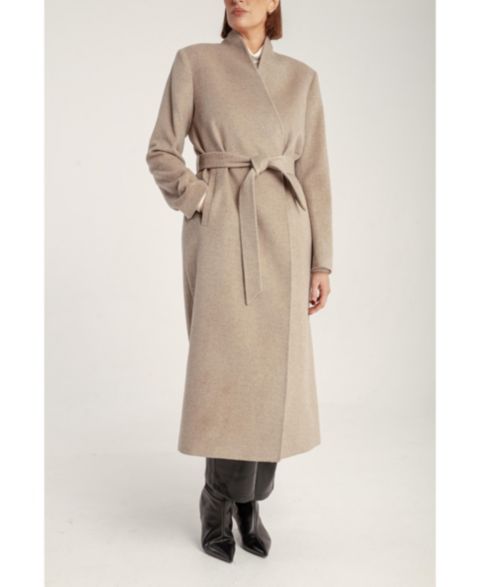 Женские куртки 1982 Cashmere Belted Long Coat