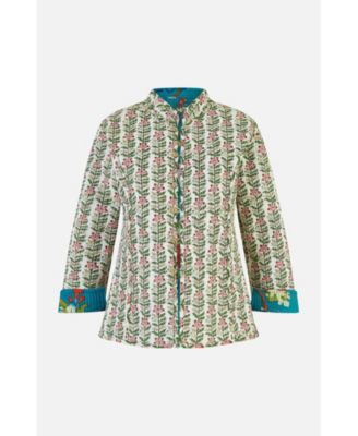 Women's Floral Reversible Cotton Quilted Jacket