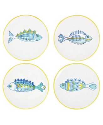 Elba's Assorted Fish Salad Plates, Set of 4