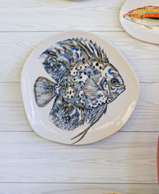 Reef Discus Fish Oblong Round Platter