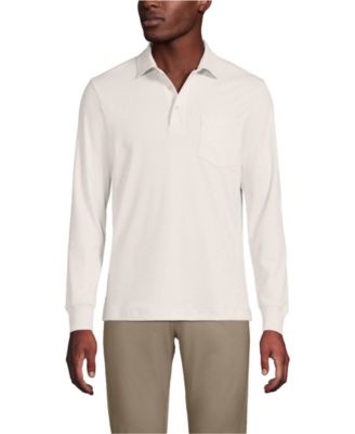 Men's Land's End Long Sleeve Cotton Supima Polo Shirt with Pocket