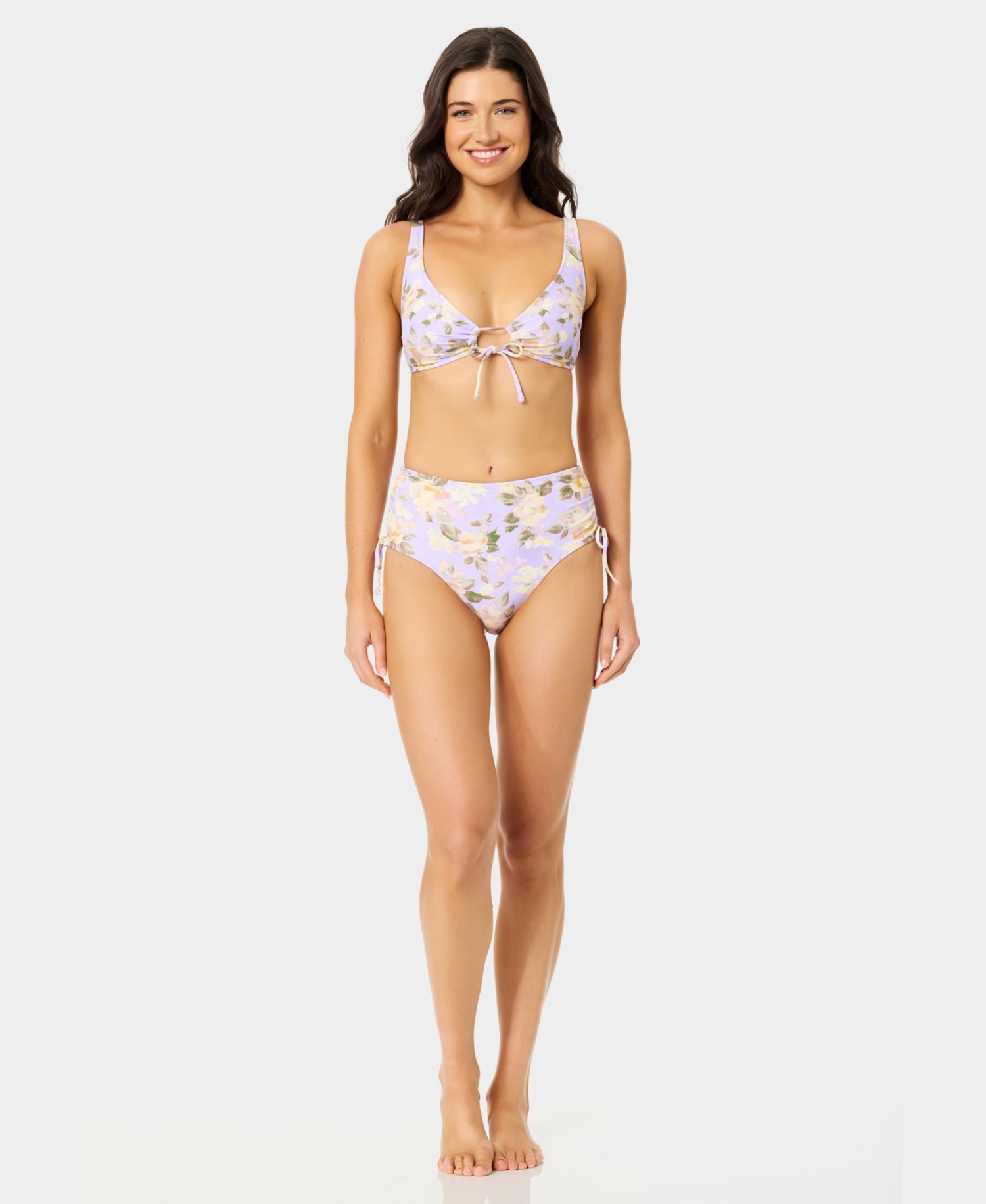 Women's Blooming Garden Keyhole Swim Bikini Top
