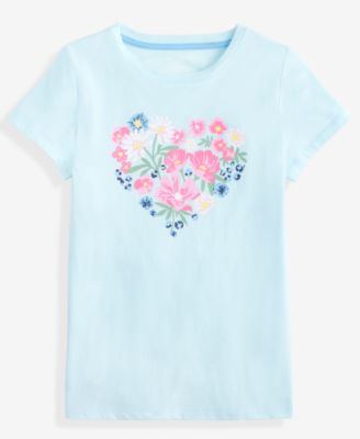 Girls' 5-20 Floral Heart T-Shirt