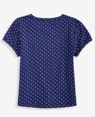 Girls' 12M-5T Dot-Print Tie T-Shirt