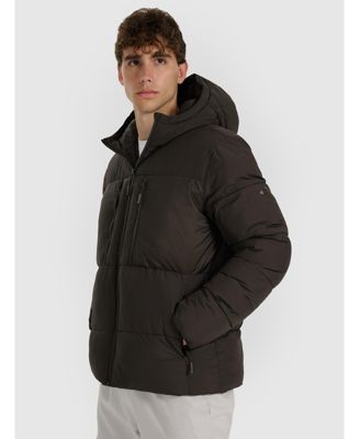 Men's down jacket with synthetic filling - khaki