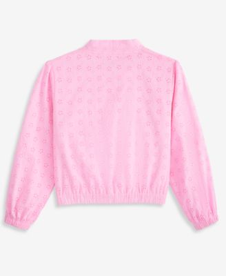 Girls' Toddler 12M-5T Cotton Eyelet Bomber Jacket